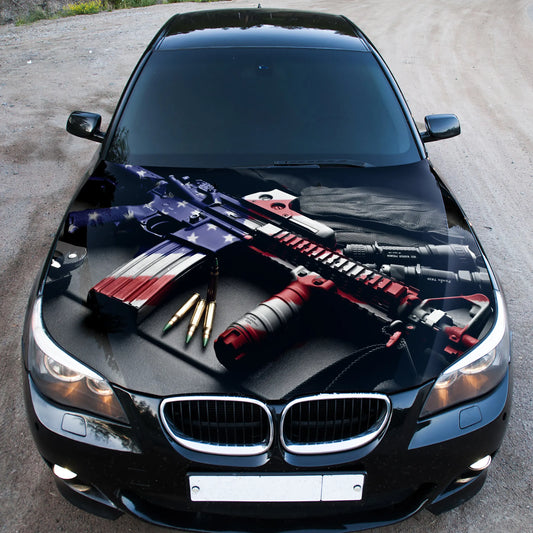 Weapon American Flag Hood Wrap – Custom Vinyl Decal for Cars, Trucks & SUVs