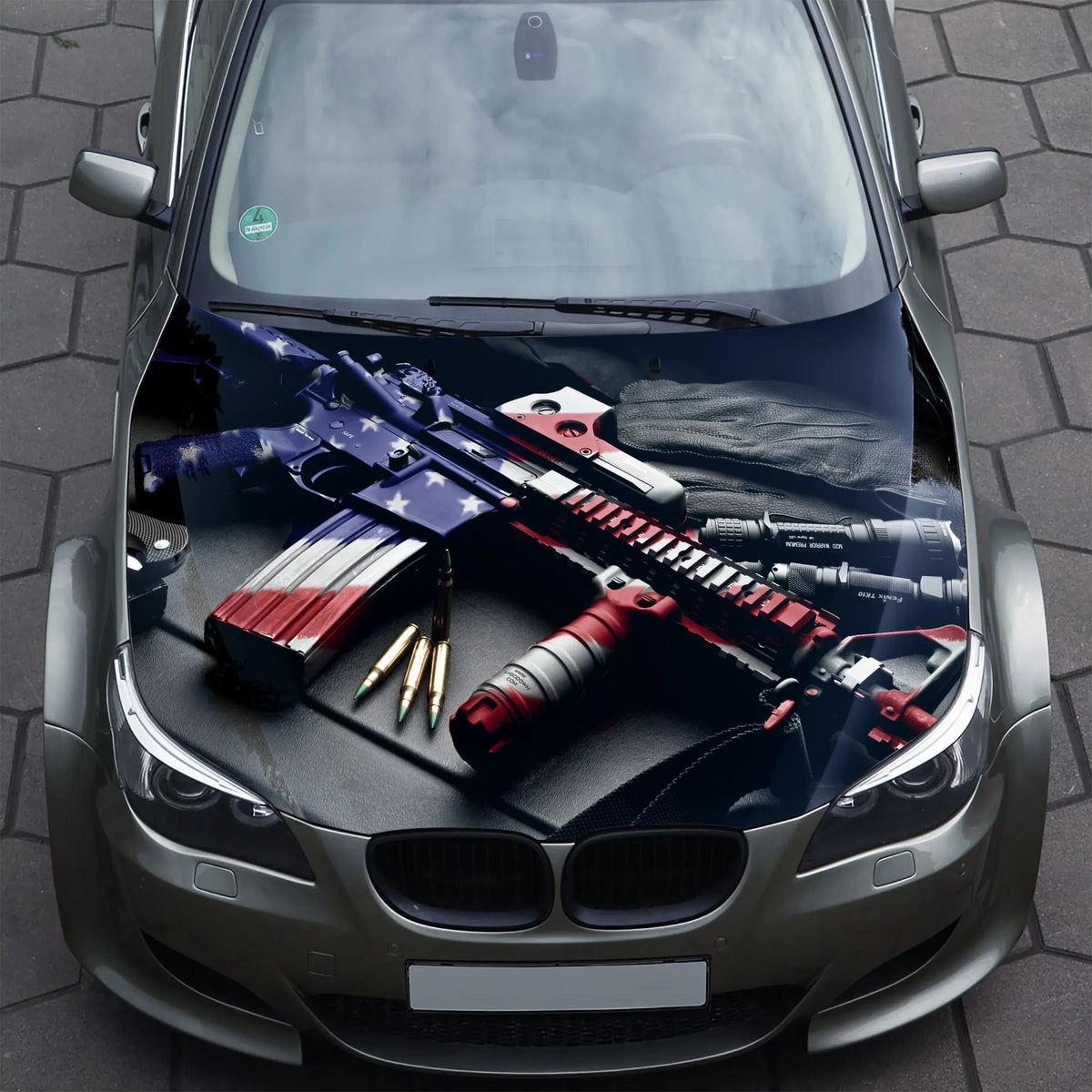 Weapon American Flag Hood Wrap – Custom Vinyl Decal for Cars, Trucks & SUVs