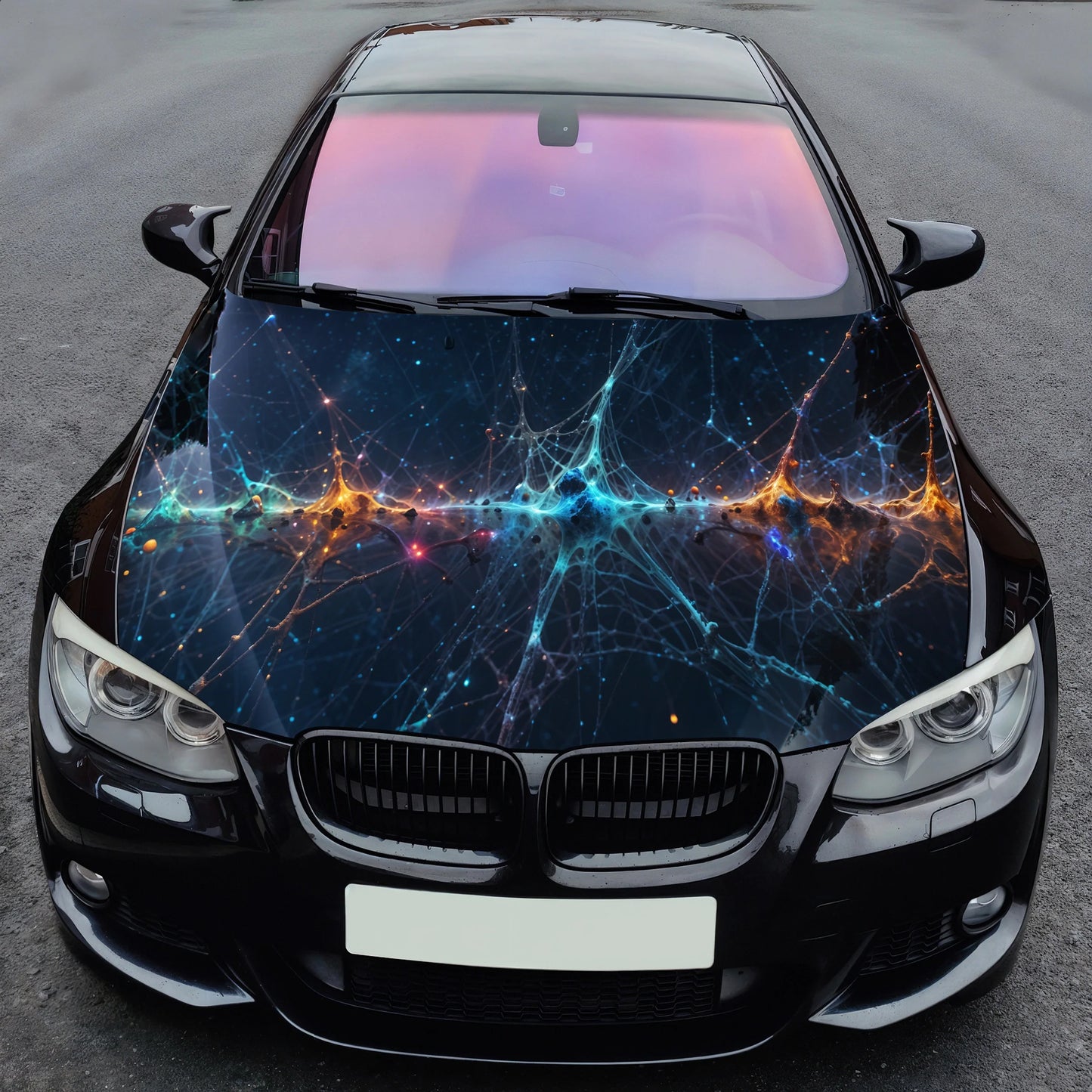 Web Galaxy Art Hood Wrap – Custom Vinyl Decal for Cars, Trucks & SUVs