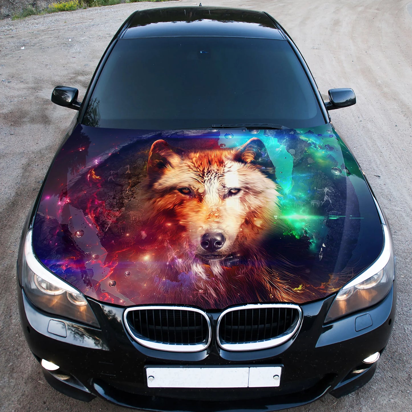 Wolf Abstract Hood Wrap – Custom Vinyl Decal for Cars, Trucks & SUVs X