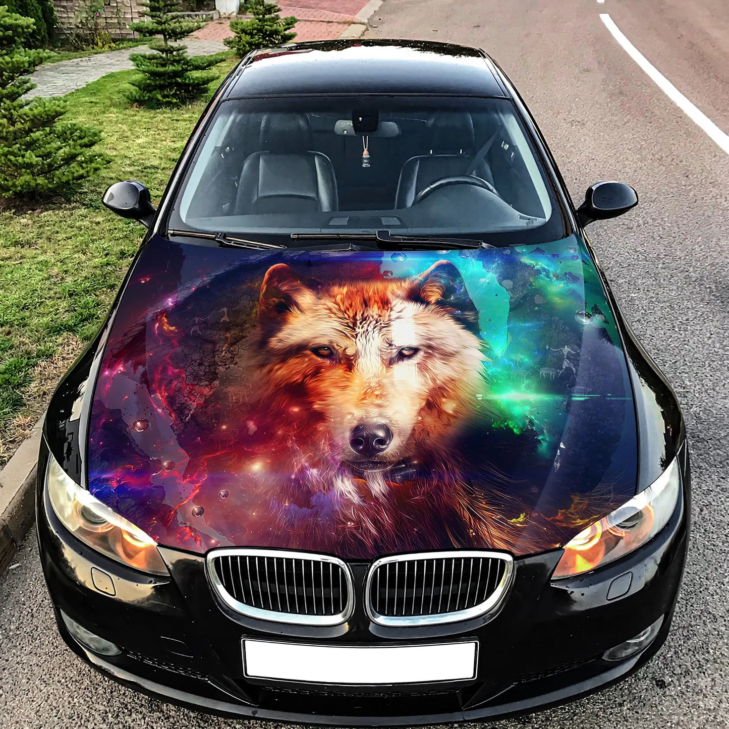 Wolf Abstract Hood Wrap – Custom Vinyl Decal for Cars, Trucks & SUVs X