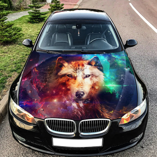 Wolf Abstract Hood Wrap – Custom Vinyl Decal for Cars, Trucks & SUVs X
