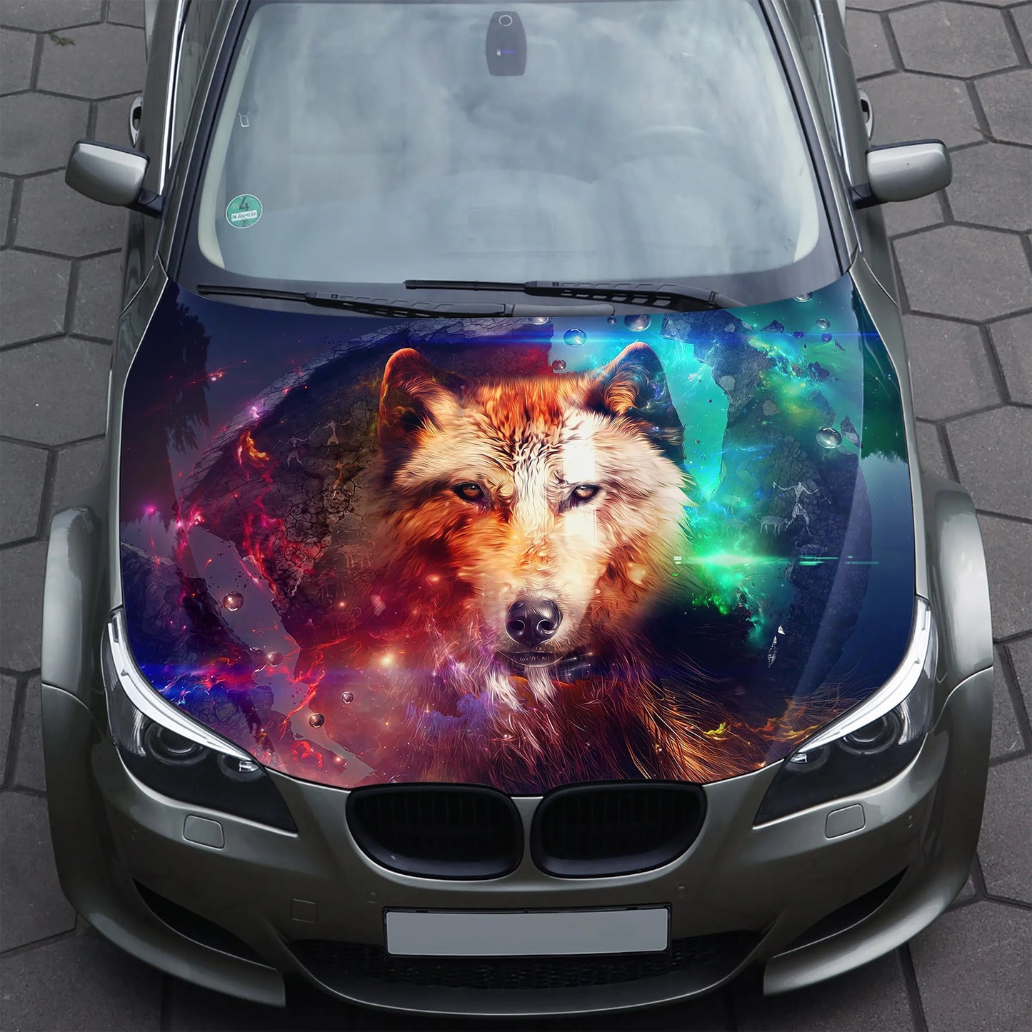 Wolf Abstract Hood Wrap – Custom Vinyl Decal for Cars, Trucks & SUVs X