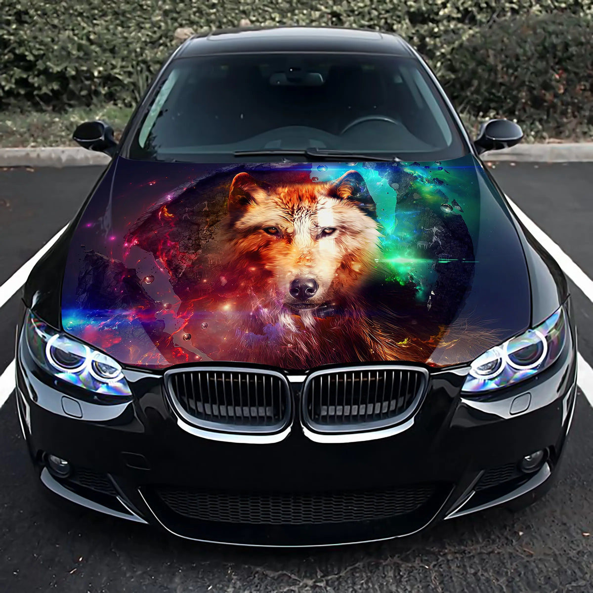 Wolf Abstract Hood Wrap – Custom Vinyl Decal for Cars, Trucks & SUVs X