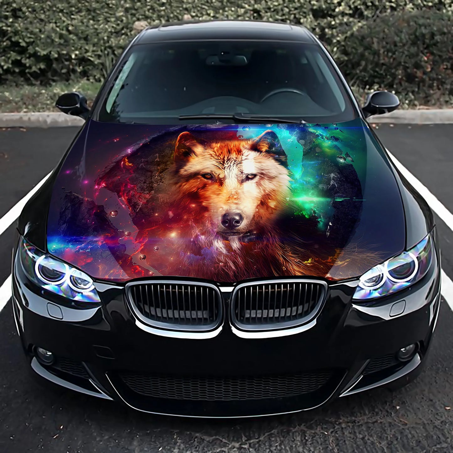 Wolf Abstract Hood Wrap – Custom Vinyl Decal for Cars, Trucks & SUVs X